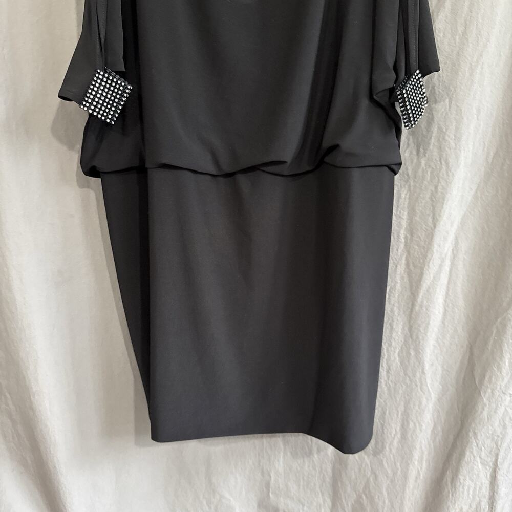 Vintage Betsy & Adam Batwing Dress Sexy Cold Shoulder Art Deco Y2K Size 16 - Picture 5 of 12